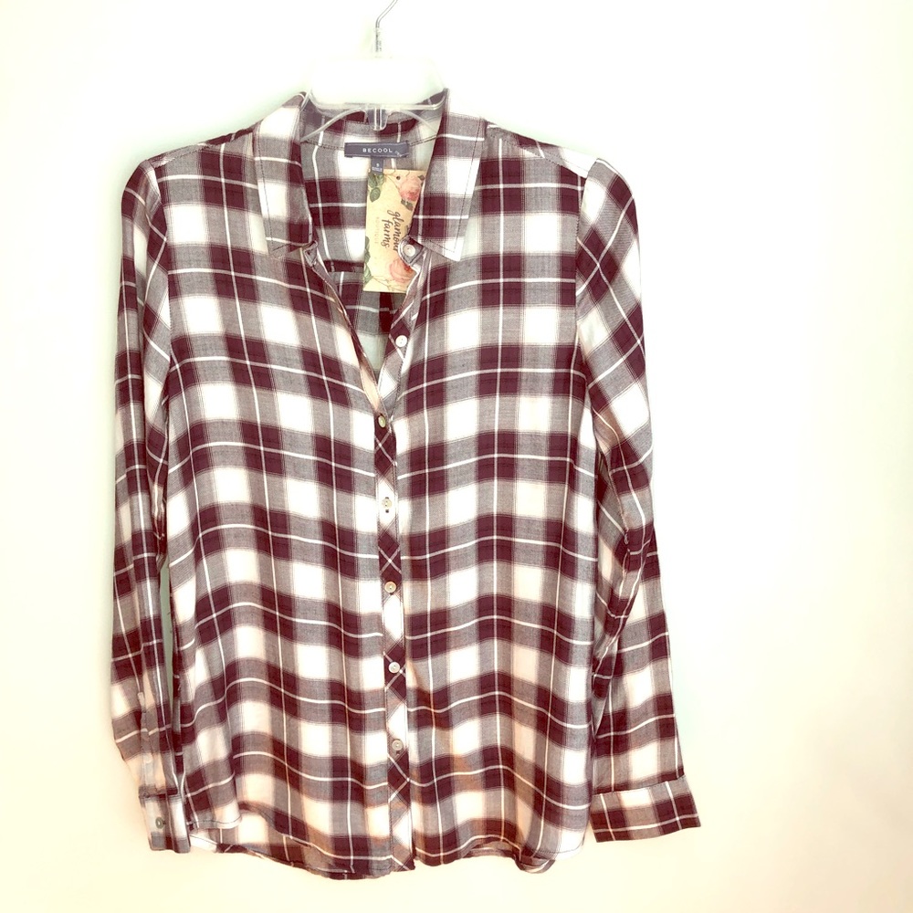 Mulberry colored plain button down-NWT